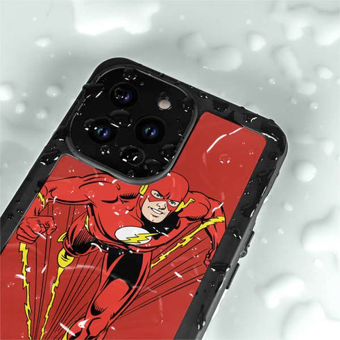 DC Comics The Flash Classic Action Pose Art iPhone 15 Pro Waterproof Case